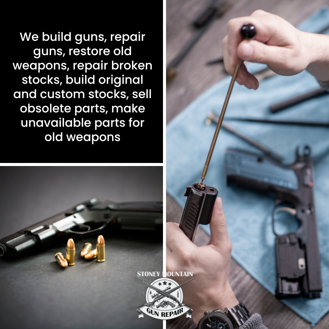 We repair and restore firearms, craft custom stocks, and sell unavailable parts for older guns. Trust us to keep your guns in top condition.
.
Visit bit.ly/StMGuns to learn more.
.
#restoration #weapon #antiqueguns #ammunition #ammonition #gunrepair #stoneymountain