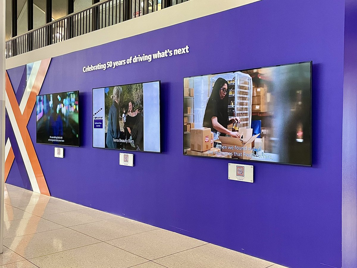 NOLANSAV's tweet photo. We are Excited to partner with @FedEx for there 50th anniversary display at the @flymemphis , be sure to check it out!  #NSD #nolanaudiovideo #FedEx50 https://t.co/KAN6nUCxtW