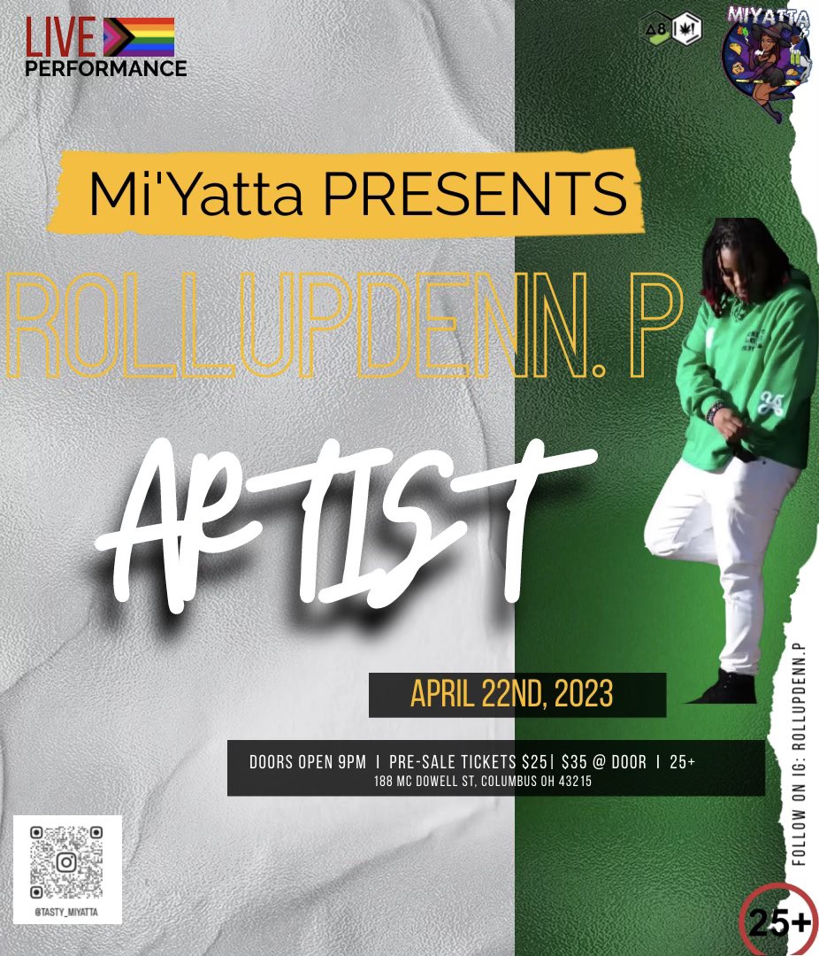 rollupdennP's tweet photo. Double Header This Weekend ‼️ Be There or Be Square 🚀 25+ on Saturday for 4/20 Event 🔥😶🌫️
& All Ages Welcomed Sunday ‼️
Grab a Friend & Some Tickets and Beat Me There 🚀
#420event #rollupdennp #independentartist #liveperformance #rap #vibes #cbus #explore #trending #viral2023 https://t.co/wLTXwtcUDV