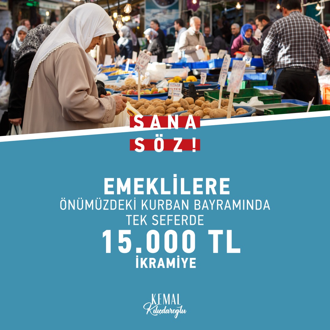 eczozgurozel's tweet photo. Emeklilere Kurban Bayramı’nda 15 bin TL ikramiye ödeyeceğiz.

Adalet ve Kalkınma Partisi iktidarında 20 yıldır unutulan emeklilerin bayram ikramiyelerini asgari ücrete yükseltecek, Ramazan Bayramı'nda ödenmeyen kısmını Kurban Bayramı'nda emeklilerin hesaplarına yatıracağız. https://t.co/axVsaGa9Dj