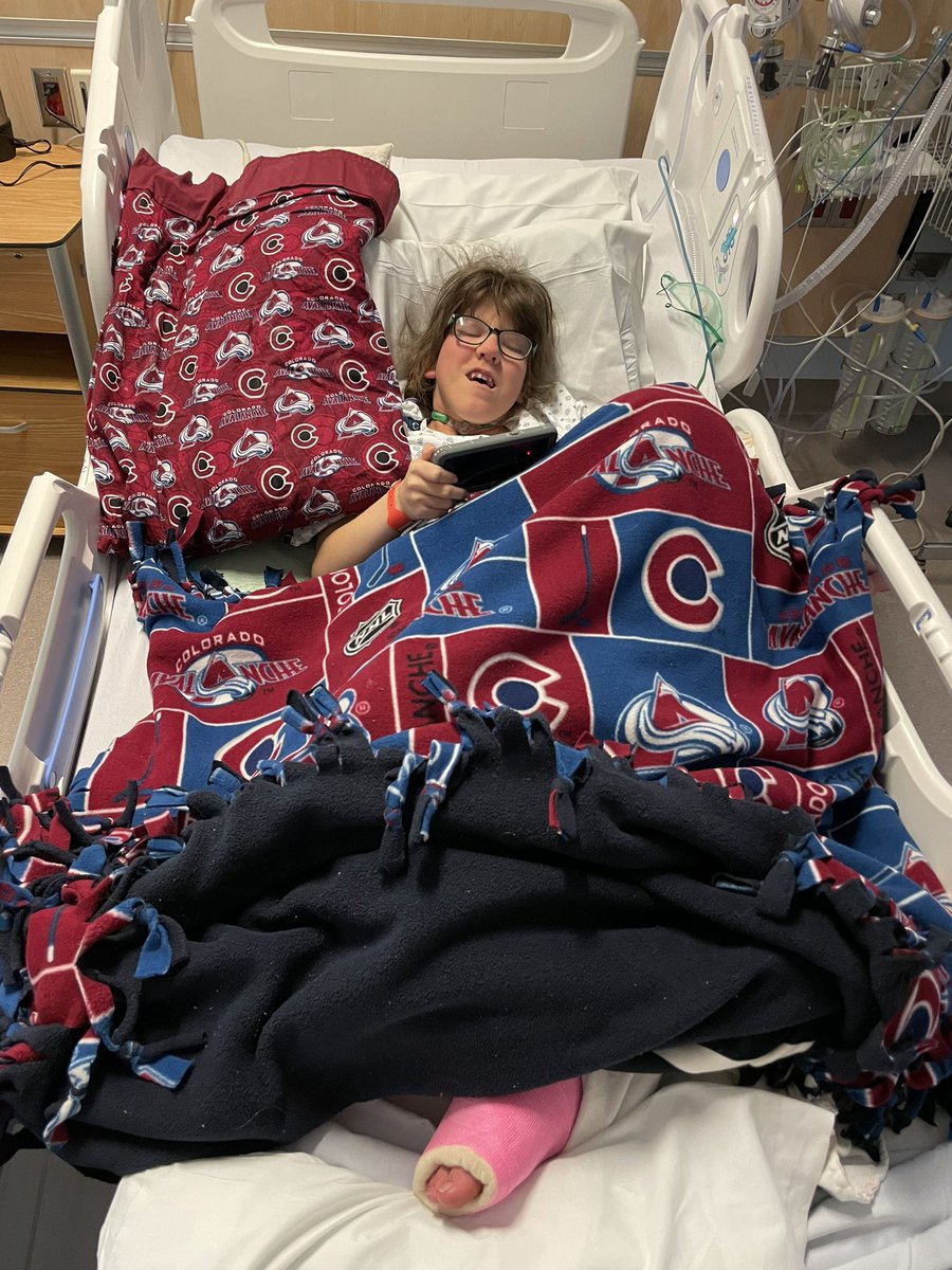 CrunchMomma's tweet photo. This years playoffs look a bit different for my mini farmer but her desire to cheer for her boys hasn’t changed! 

#hookdonnewhook #GoAvsGo https://t.co/e6ZhR3eB28