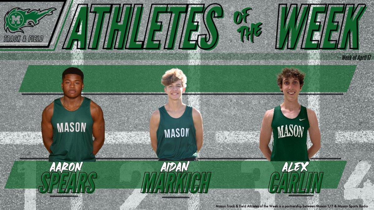 BREAKING NEWS: <a href="/xc_mason/">Mason XC and T&F</a> Athletes of the Week.
<a href="/RunMasonComets/">RunMason Boosters</a>
🟩 Spears, Markich, Carlin 🟩