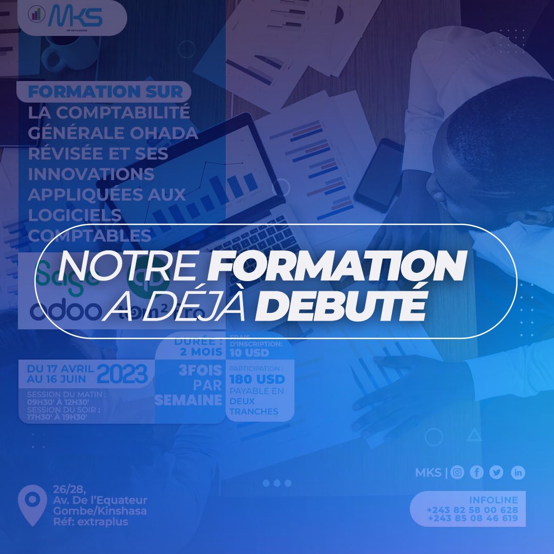 MYKEYSUCCESS1's tweet photo. 🤩Notre formation sur LA COMPTABILITÉ GÉNÉRALE OHADA RÉVISÉE ET SES INNOVATIONS APPLIQUÉES AUX LOGICIELS COMPTABLES 🤓 en cours…

#apprendreautrement  #formationprofessionnelle #comptabilité_générale #investirensoi #mykeysuccess https://t.co/HJjrP0pKsS