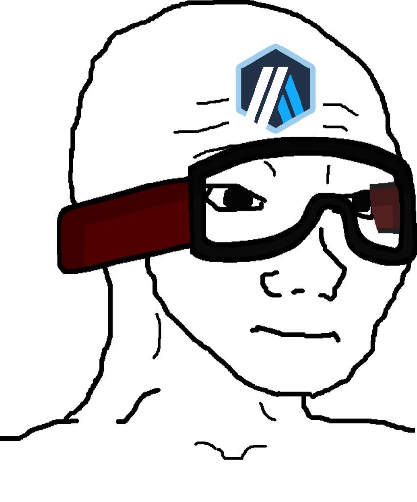 ArbiWojak's tweet photo. Always wear your protective gear when scouring through shitcoin valley. 

$ARB $WOJAK https://t.co/4cExau8svc