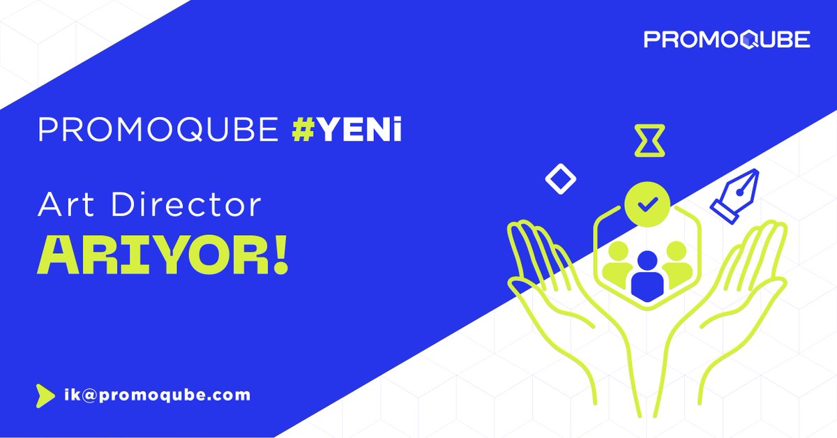 promoqube's tweet photo. "Art Director" arıyoruz!
Başvuru için, ik@promoqube.com adresine CV'ni gönder, bir konuşalım! 💙 https://t.co/u9immHCtS0