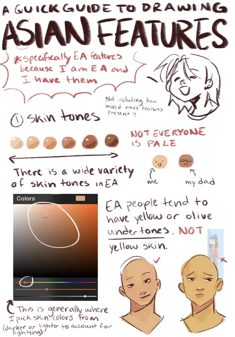 a guide to how i draw east asian faces :D 