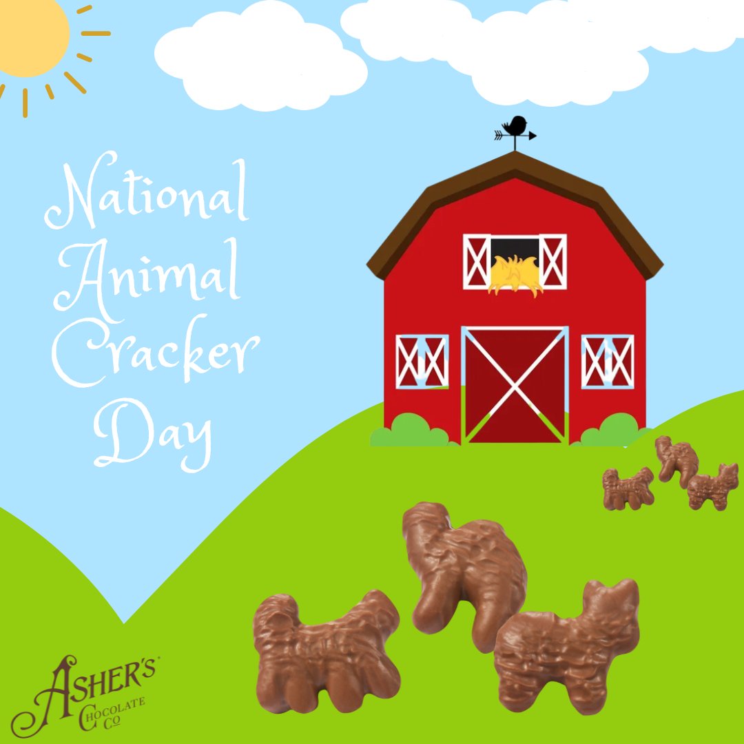 AshersChocolate's tweet photo. Enjoy the spring weather while munching on some Chester's Critters! Happy National Animal Cracker Day!
https://t.co/ez0ahfv5Ef
#ashers #asherschocolateco #animalcrackers #chocolateanimalcrackers #nationalholiday #milkchocolate #critters https://t.co/K6Hk6B72Ak