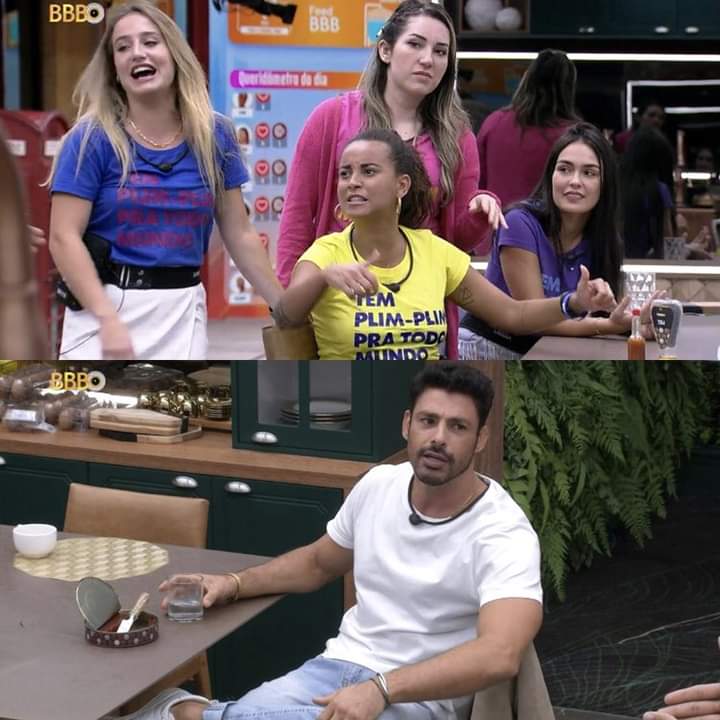 OficialBalao's tweet photo. Bruna e Amanda contando pro Cauã que o grupo delas eliminou sete adversários seguidos.

E ESTÁ VINDO A OITAVA AÍ 👀
#ForaDomitila
@bbb @centralreality @CentralRedeBBB 
@OficialBalao 
@PauloVieiraReal 
@boninho https://t.co/vfL2bdnswr