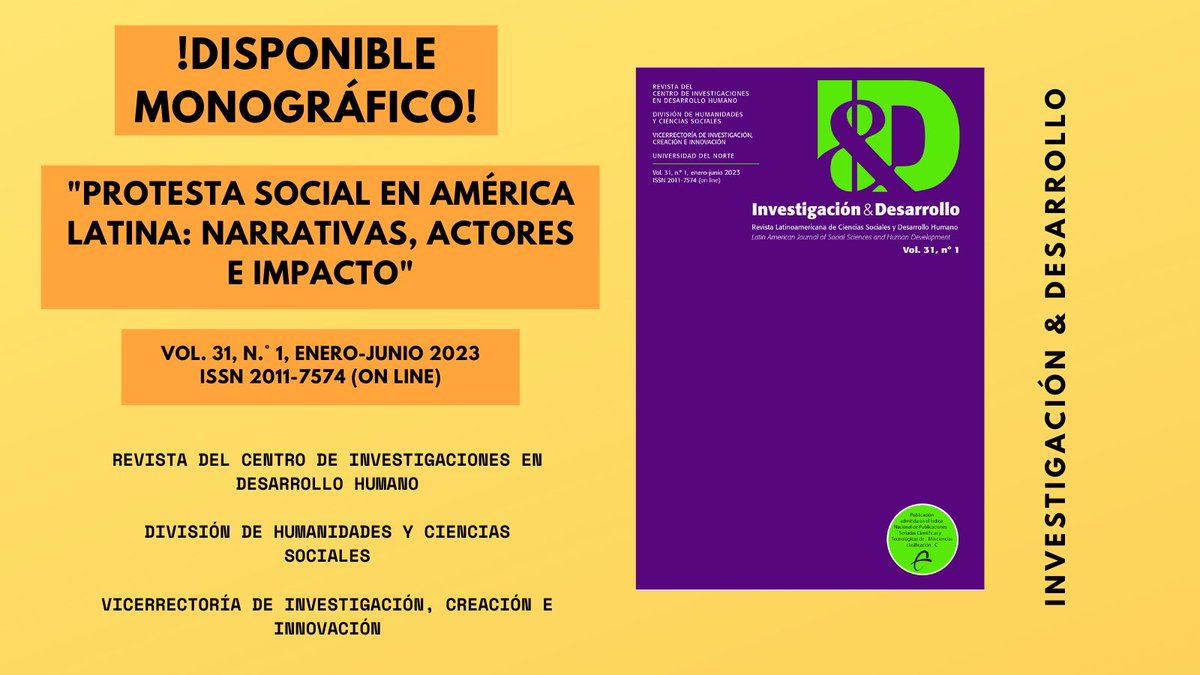 IDRevista_'s tweet photo. NUEVO NÚMERO I ¿Quieres leer nuestro monográfico sobre las Protestas sociales en América Latina: narrativas, actores e impacto? 
Coordinado por  @JMPereira61, @alfredosabbagh y @jairvegac 
Disponible aquí 👇
🔗https://t.co/wJoIXIaktR https://t.co/OKHvE2uRF0