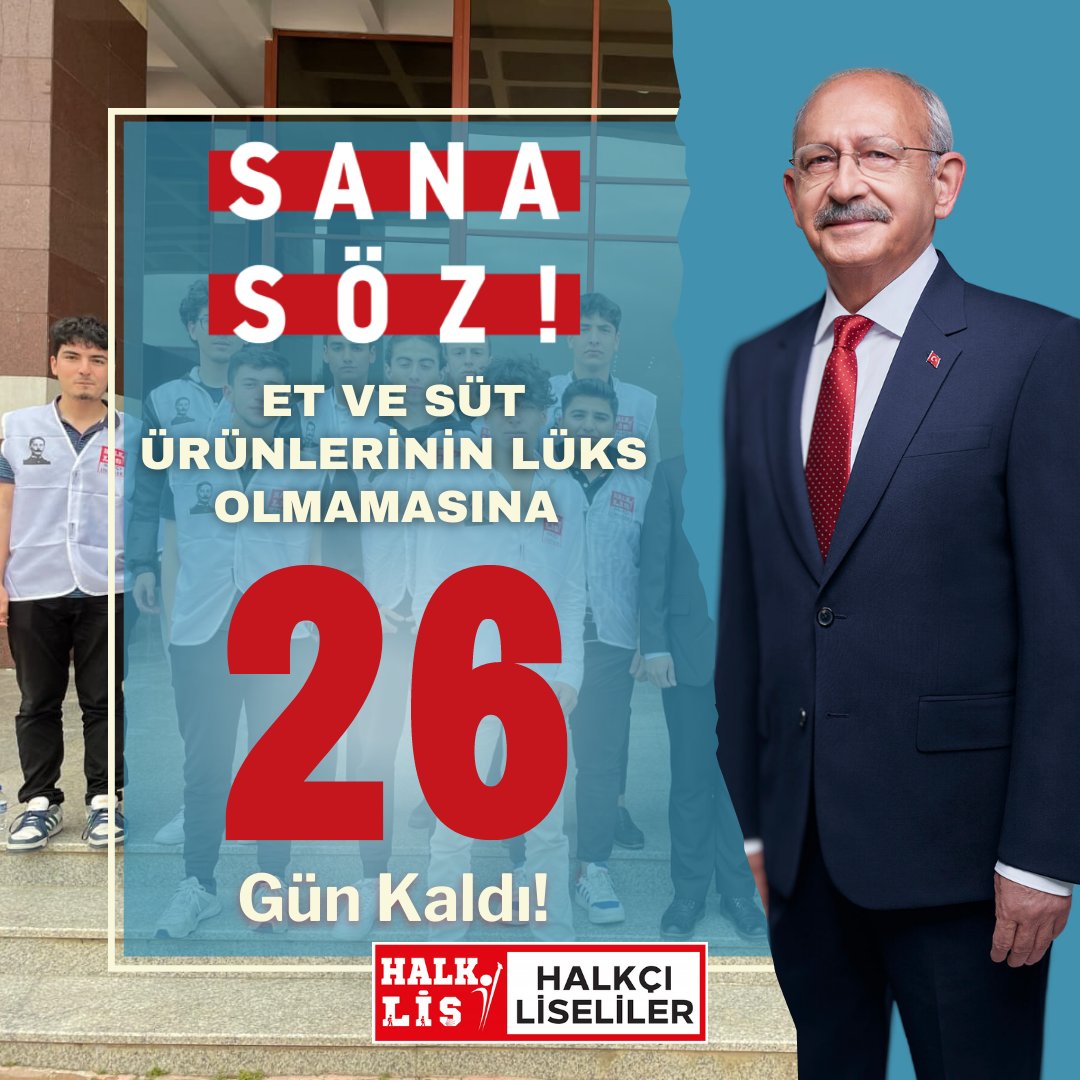 halklisgm's tweet photo. Sana söz, et ve süt ürünlerinin lüks olmamasına 26 gün kaldı! https://t.co/ZYN26AX63G
