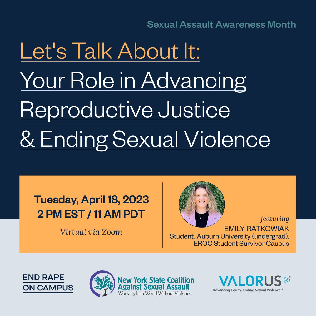 EndRapeOnCampus's tweet photo. Happening today! Please join us for this important conversation at the intersections of ending sexual violence and advancing reproductive justice. Register here: https://t.co/JrM6mW0Zxw https://t.co/U5FMhU8my7