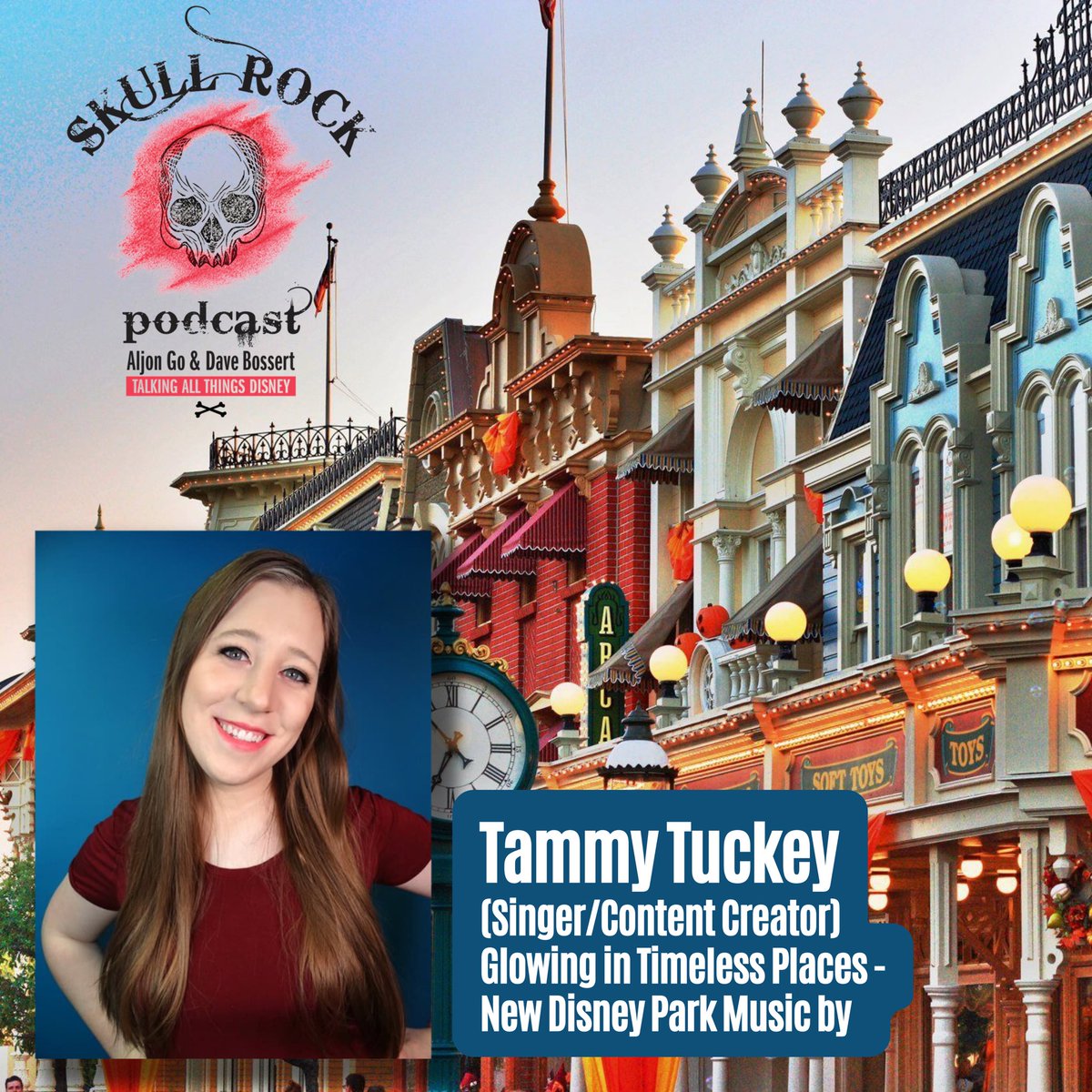TammyTuckey's tweet photo. A big ‘thanks’ to Dave Bossert and Aljon Go for having me back as a guest on the @SkullRockPod to discuss the creation of “Glowing in Timeless Places”! Listen here: https://t.co/i88Kc76DqF
#GlowinginTimelessPlaces #GITP #Album #Singer #Music #Disney #WaltDisneyWorld https://t.co/rbFmJkhZxi