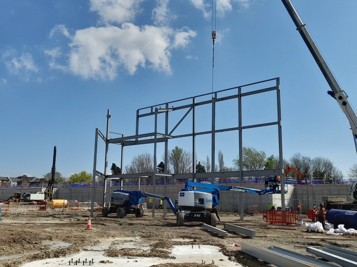 A big day for North View as the building starts to come up out of the ground.  The first part of the steel frame being put in place. How exciting!