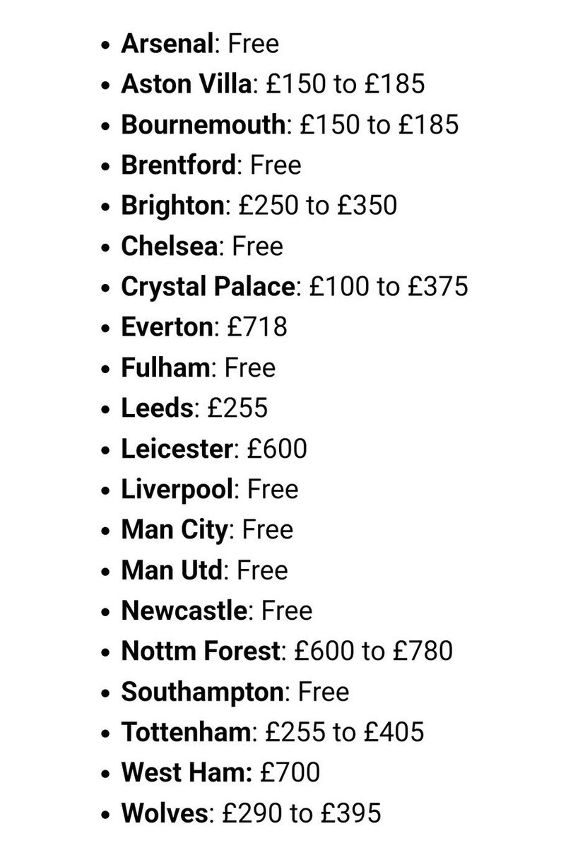 StoolSoccer's tweet photo. Premier League mascot costs: https://t.co/QlBooAVegu