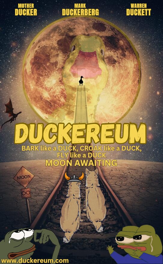 aboutronnys's tweet photo. @duckereum BARK like a DUCK, CROAK like a DUCK, FLY like a DUCK.
@fadoportugal
@whiteyuksC
@riegocryptoman
@VitalikDUCKERin
@pepecoineth
@Dejitaru_Tsuka
@BillyM2k
@RealFlokiInu
$ducker #duckereum #likeaduck #MemeContest
#SHIBA #ShibaArmy #FLOKI #FlokiArmy #TSUKA #PEPE #Pepecoin https://t.co/BkK6W1N5Xh