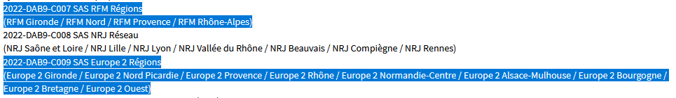 radio_scope's tweet photo. Tiens tiens... J'étais passé à côté, mais dans la récente liste des candidats jugés recevables pour les candidatures en DAB+ là où il y a de la place (suite à des abrogations) , Lagardère s'y lance à son tour (après NRJ) pour installer les locales d'Europe 2 &amp; RFM 👀 
A suivre... https://t.co/0VlybuiPTp