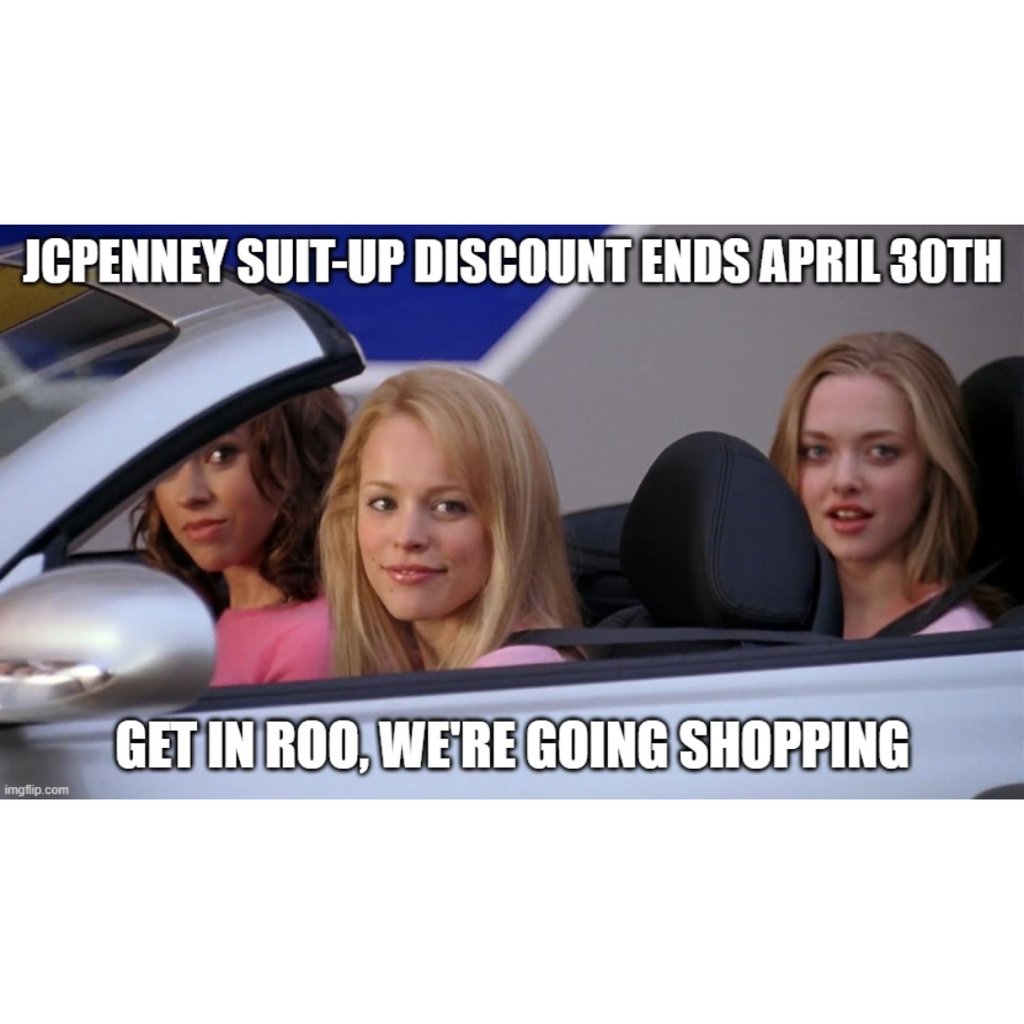 Attn: UMKC students, staff, faculty, and alumni! The JCPenney suit-up discount code is still valid!! ✨

Text UMKC to 67292 to receive a 30% off discount code to use for new professional wear 👚👔🧦

Hurry before it ends April 30th!!! ⏰🏃‍♀️