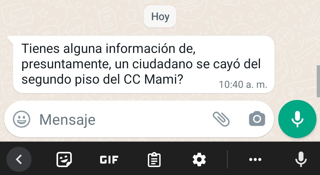 MalvadoElvis's tweet photo. #ReporteMalvado
Alguien cerca de C.C Mami que confirme está información? 

Presuntamente un ciudadano se cayó del segundo piso.
--
#Pzo #18Abr #Accidente https://t.co/LjbpWFO4Ib