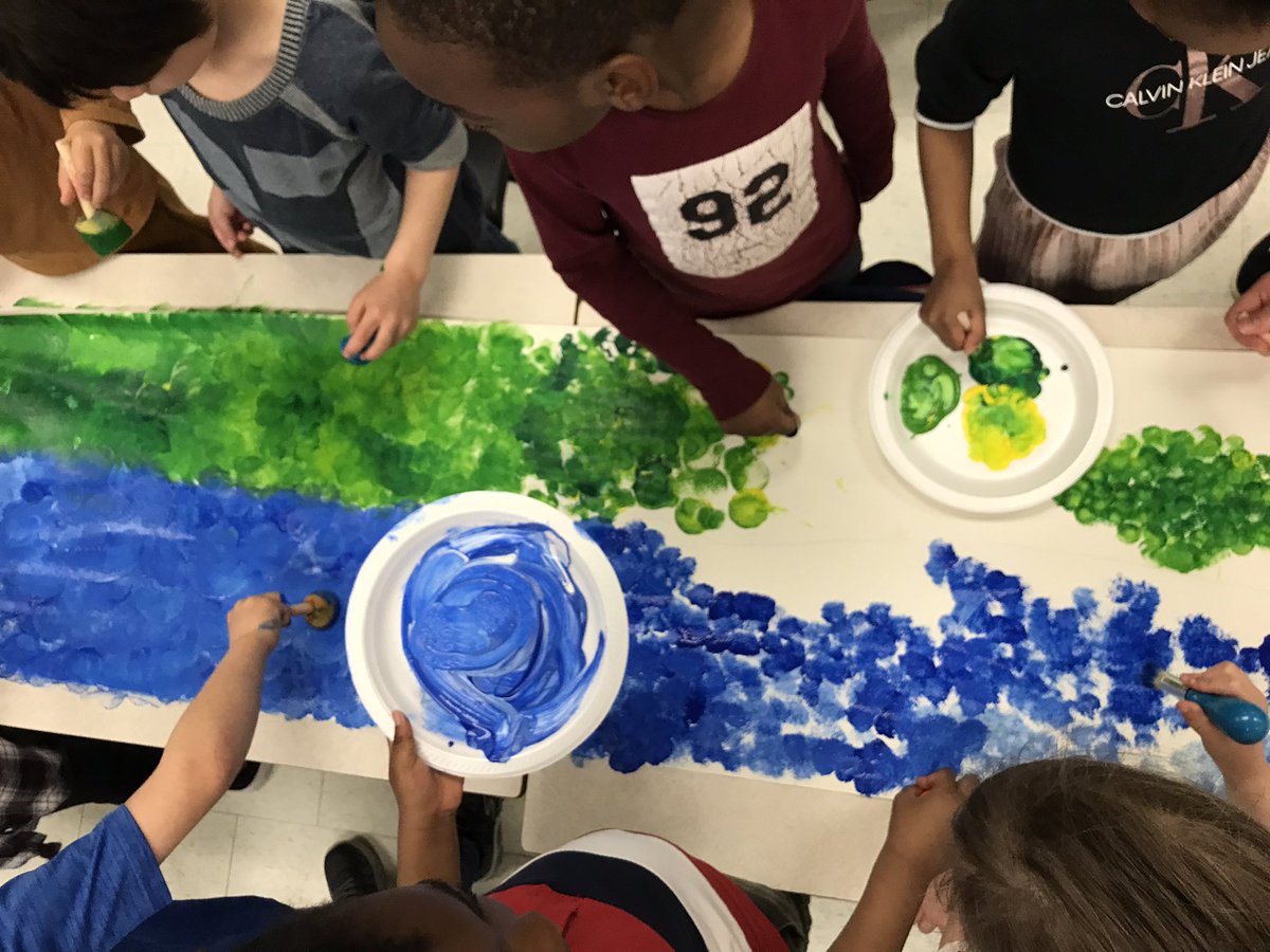 SusanGalbraith4's tweet photo. We all work together!  The Ks @SMA_School create their textured landscape. Stay tuned to see houses being built and families moving in! @ASD_West #CreateConnectCommunicate https://t.co/Pk3gBSLqbp