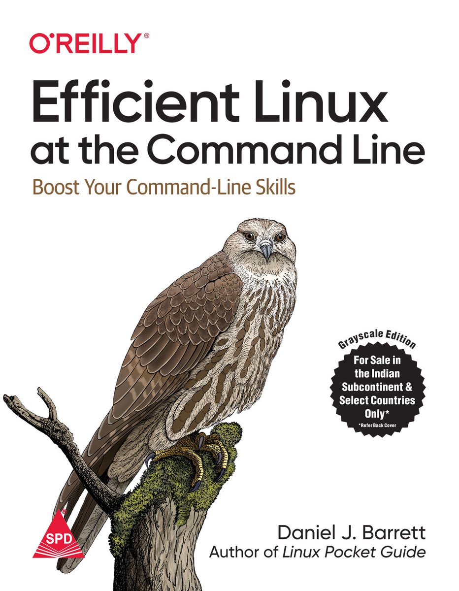 shroffpub's tweet photo. Efficient Linux at the Command Line by @DanielJBarrett @OReillyMedia
https://t.co/5leElZHIg0
@linuxfoundation @Linux @linuxjournal @linux_pro @linuxdotcom  @linuxacademyCOM @linuxtoday #linux #linuxcommandline #System #sysadmin #oreillymedia #shroffpublishers https://t.co/3jCQ2iOgmy