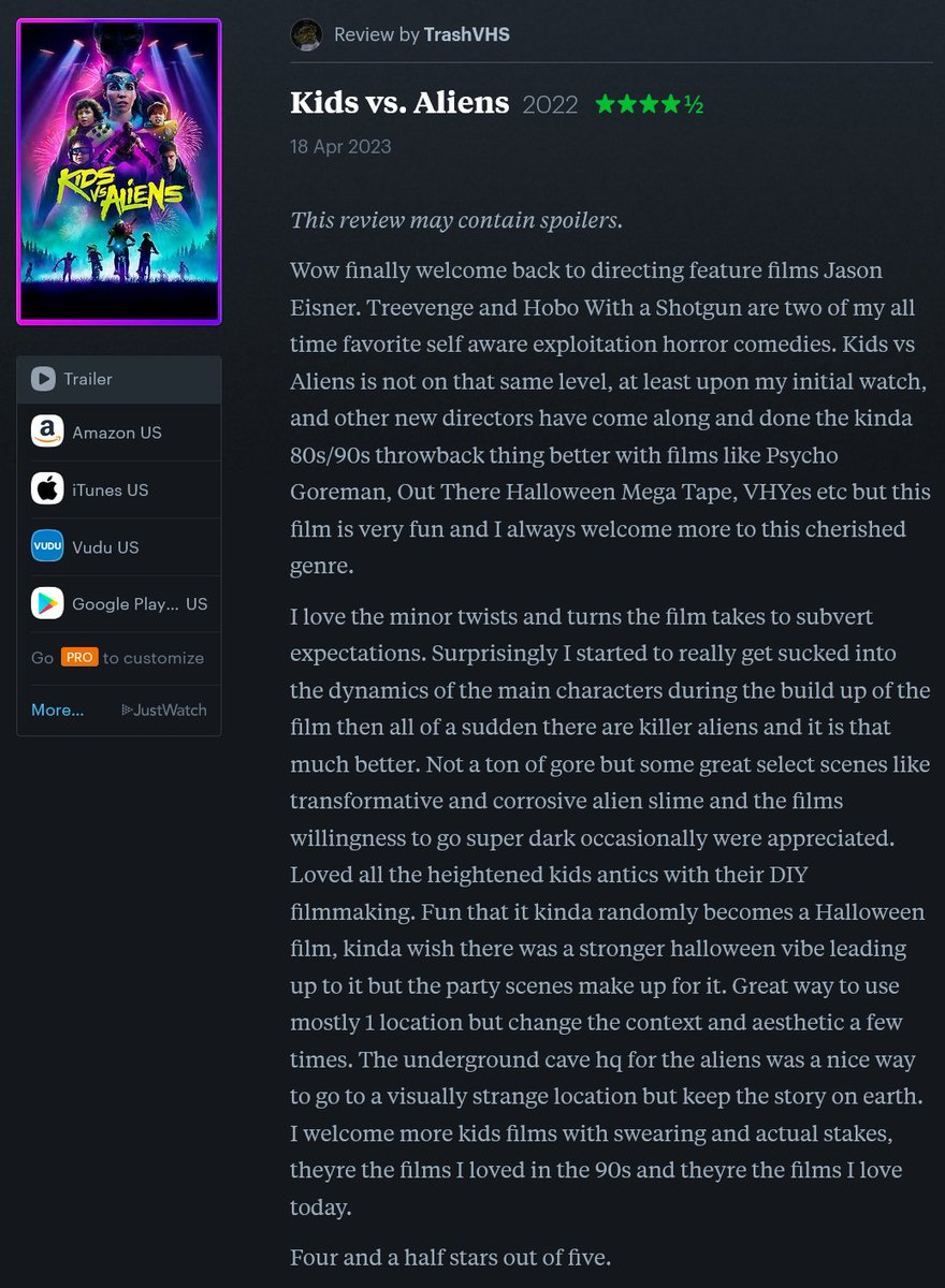 TrashVHS's tweet photo. My ★★★★½ review of Kids vs. Aliens (2022) on @letterboxd: https://t.co/g6ECmWrUEI #JasonEisner #Scifi #HorrorComedy https://t.co/m3vjlDNjAc