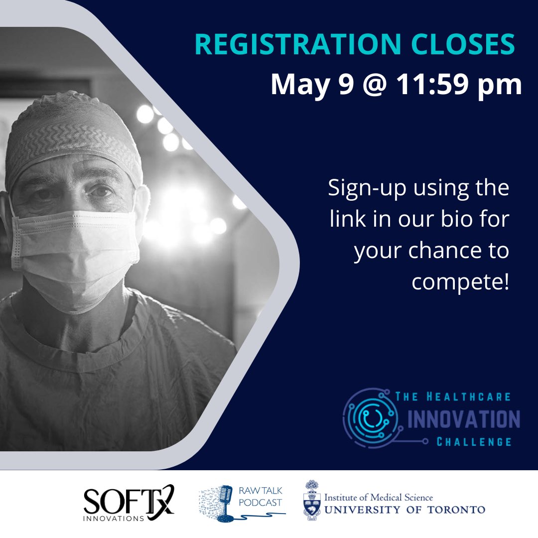 The Healthcare Innovation Challenge (@thehealthinnovc) on Twitter photo The clock is starting to dwindle! Registration for the 2023 Healthcare Innovation Challenge closes on MAY 9. Don’t miss your shot at innovating Canada’s healthcare system. 🇨🇦 💡 The clock is starting to dwindle! Registration for the 2023 Healthcare Innovation Challenge closes on MAY 9. Don’t miss your shot at innovating Canada’s healthcare system. 🇨🇦 💡