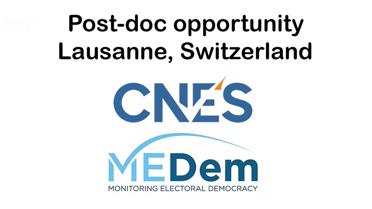Post-doc opportunity in Switzerland at @FORSresearch and @unil to support building CNES (cnes.community) and @MEDem_ERI, as well as doing comparative research on political behavior. More info here: bit.ly/3L1aFIG