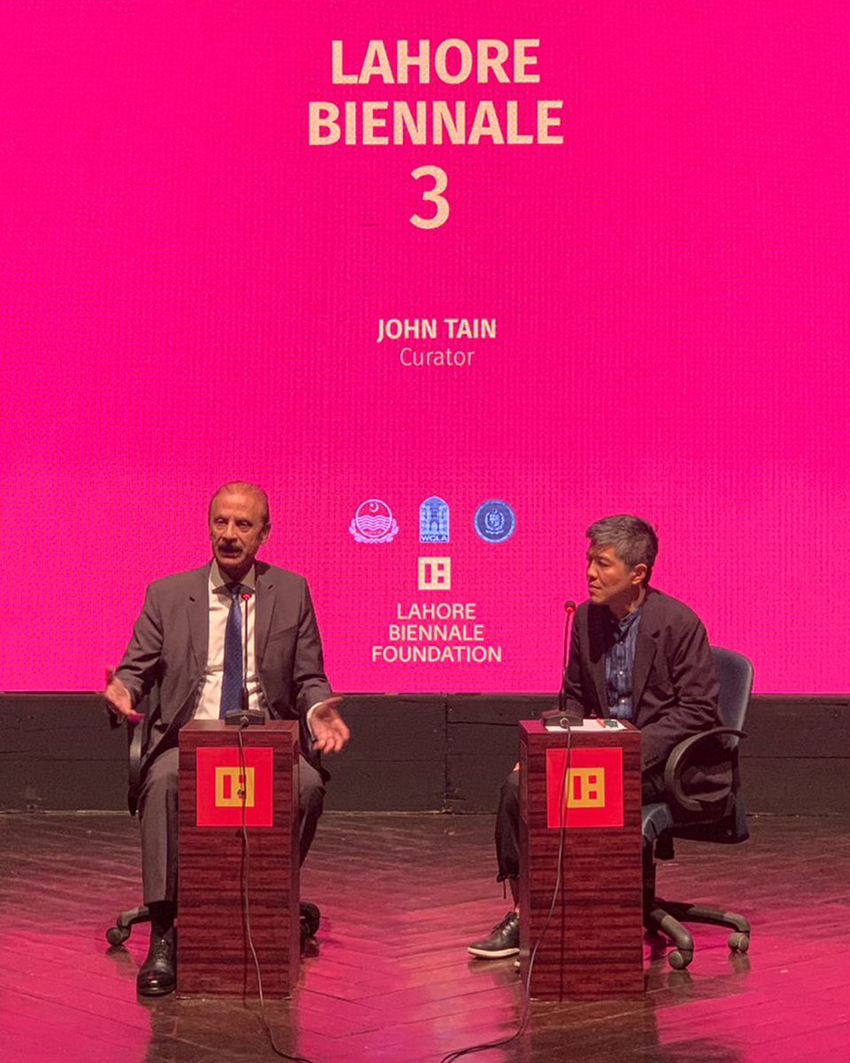 LahoreBiennale's tweet photo. The Lahore Biennale Foundation hosted a conversation with John Tain on the next Lahore Biennale (LB03) at Alhamra. 

#LB03 #JohnTain #LahoreBiennale #LahoreBiennaleFoundation #LBF  #Lahore #Pakistan https://t.co/gZnOdt3c5l