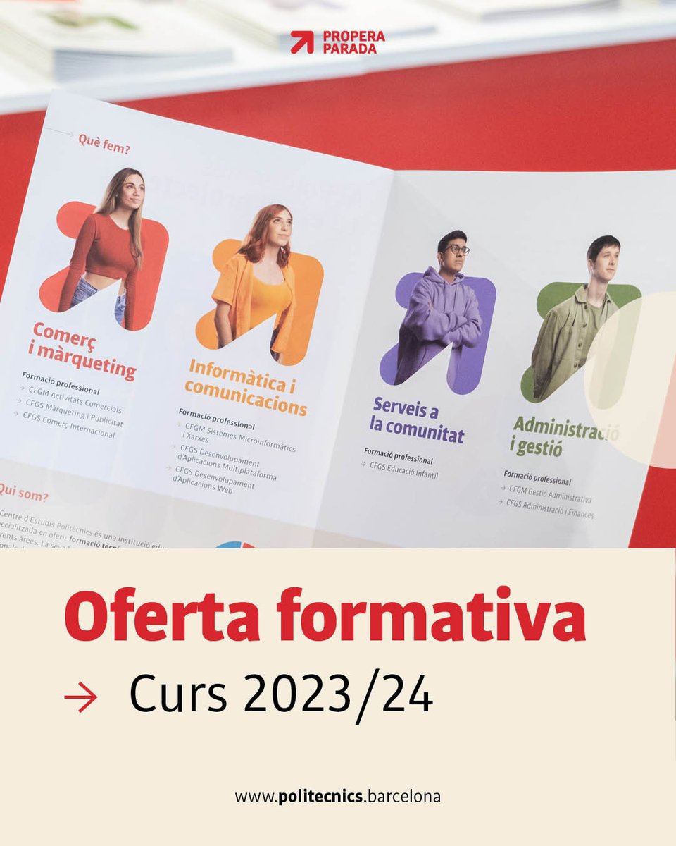 ce_politecnics's tweet photo. Què t’oferim al Politècnics? Reserva visita a https://t.co/uigMS4j3g9 i vine a descobrir la teva #ProperaParada. Uneix-te a la família i aconsegueix l'#ÈxitProfessional!
#FP #FPcat #FormacióProfessional #MetodologíesActives https://t.co/nLuRgFz9Uc