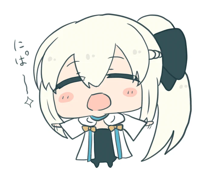 #再掲したらフォロワーが増えるらしいにぱ～としているもるがんちゃん。 