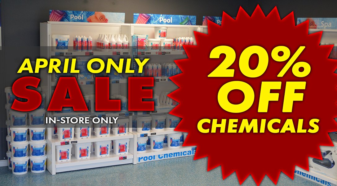 Take a look in the pool shed and see what chemicals you will be needing for the season ahead and come stock up. These will be the best prices of the season!