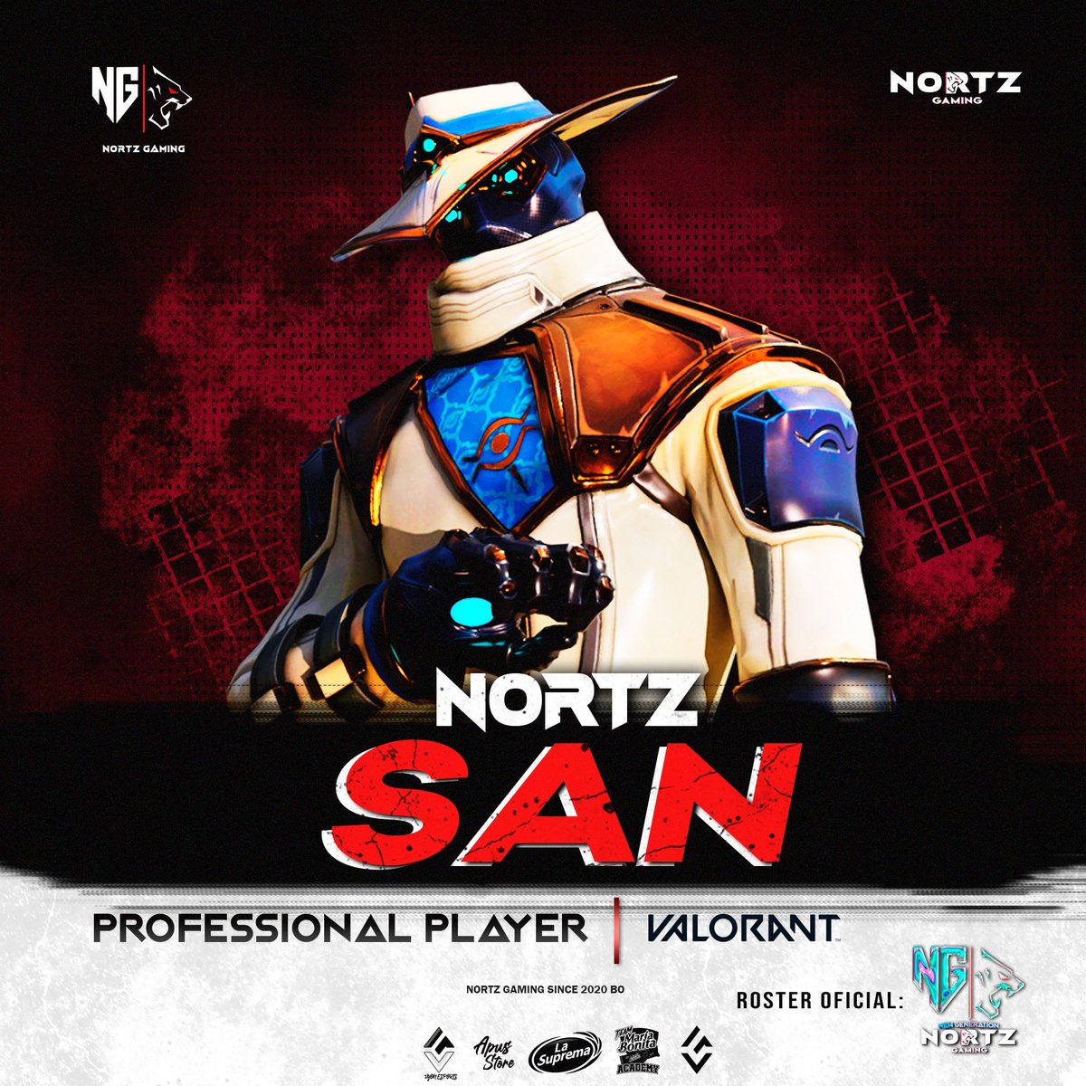 NortzGaming's tweet photo. Welcome Nortz San! 🐺♥️

Main Centinela - Sova Radiant 🇧🇴

Roster New Generation Nortz Gaming 2K23 💣 🔜

🎨| @ezequiel_erquicia

#GoNortz #VALORANT #NewGenNG #Bolivia #Radiant https://t.co/7u3cFDt65L