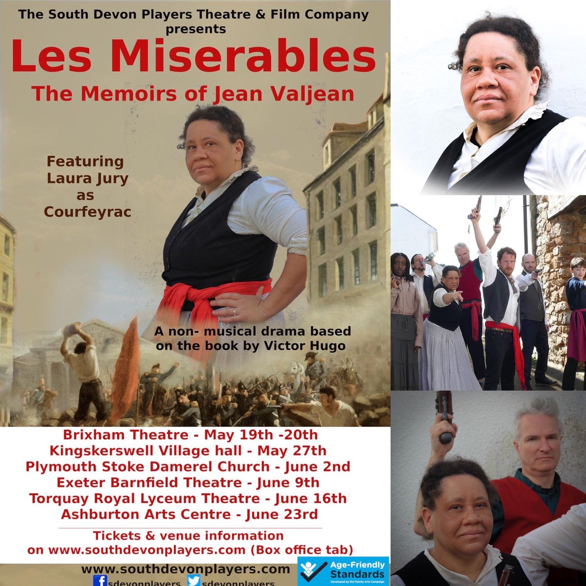 brixhamlaura's tweet photo. proud to be directing @sdevonplayers , theatre show Les Miserables, & getting a tragic end in the 2nd half. pix: Sacha Spencer.
Details of the show & tour on our website at https://t.co/giKcaXEwtM -
#theatrelife #lesmiserables #lesmis #brixhamdevon #brixham #torbay #DevonActors https://t.co/ZjwGxnq9J5