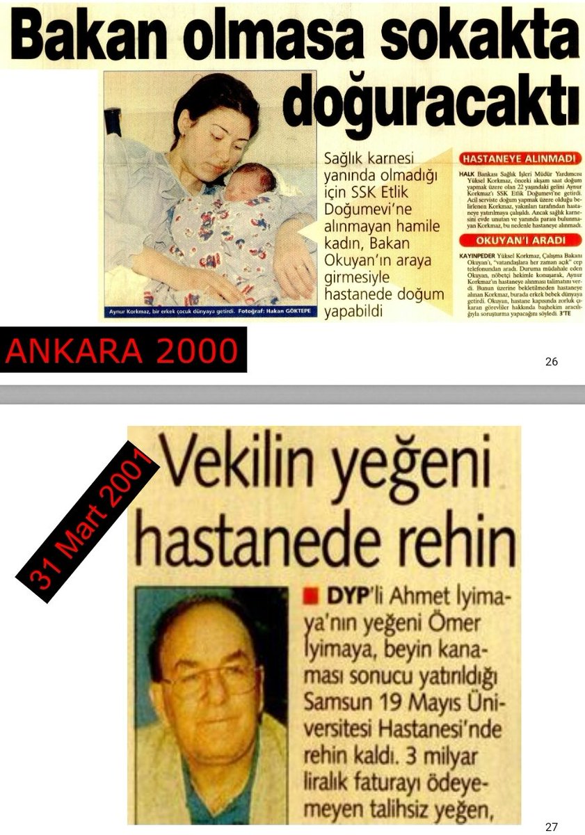 Candarlioglu's tweet photo. 1)
Reis Erdoğan'dan önce Hastanelerin ve Kemal Kılıçdaroğlu'nun batırdığı SSK'nın içler acısı hali.

Silsileyi paylaşalım:

-Paran yoksa ölün de dirin de hastanede rehindi.

-Sağlık karnesi olmayan kadın SSK'nın Doğumevine alınmadı.

-->>
.
#SonDakika 
Melih Gökçek
Soner Yalçın https://t.co/m5bfPXRPFs