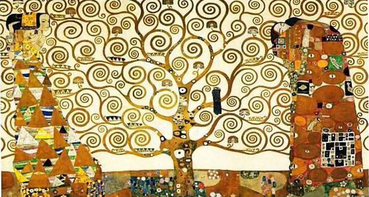 FrauMosser's tweet photo. German 4 has been studying well known German artists this quarter. Today we focus on Gustav Klimt’s golden age, and made our own versions of The Tree of Life https://t.co/Ik6uZyFY7v