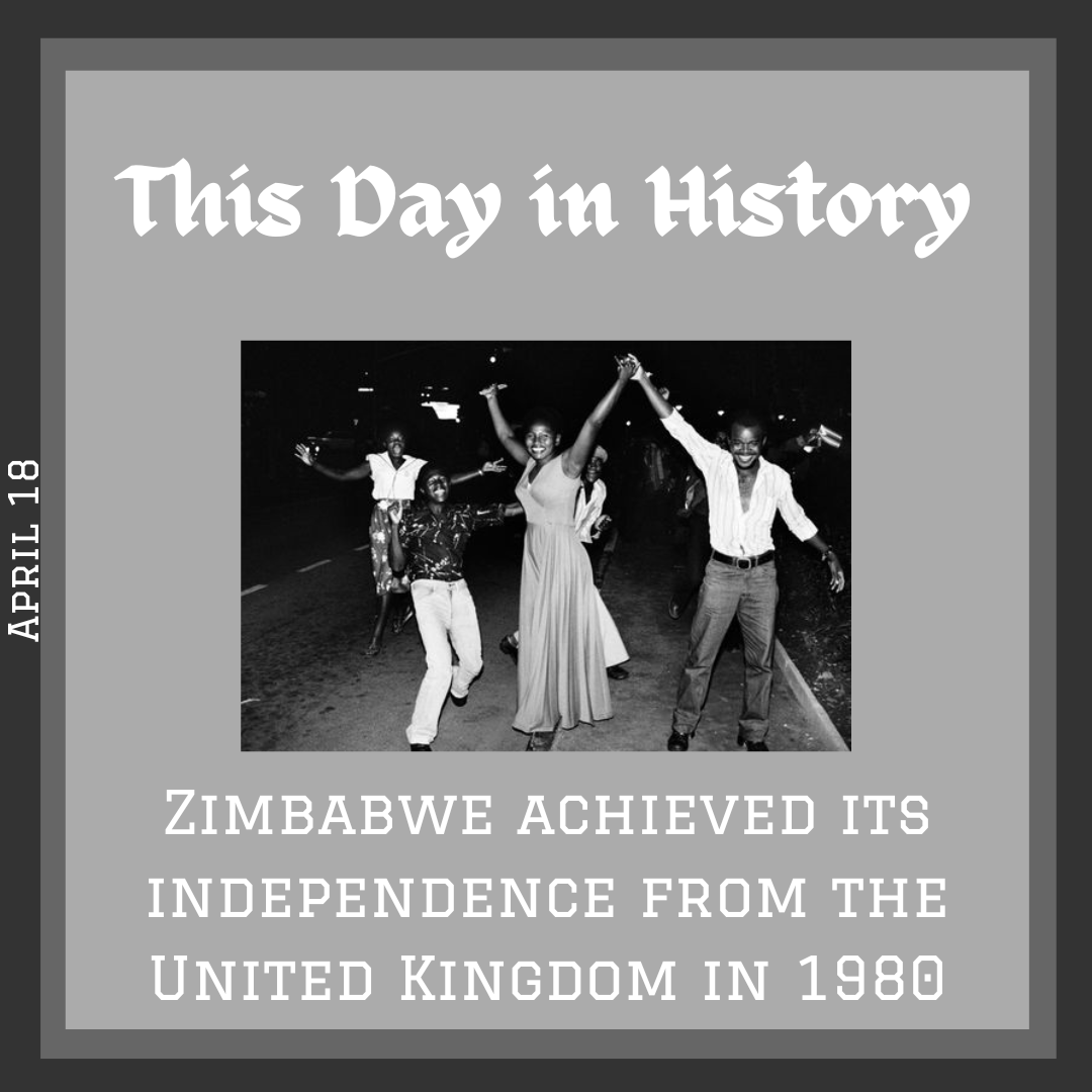 Happy Independence Day to Zimbabwe who received their independence today in 1980.