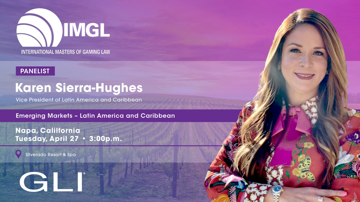 GamingLabsInt's tweet photo. GLI Vice President, Latin America & Caribbean @ksierra11 leads a panel of global experts on the panel “Emerging Markets – Latin America and Caribbean” at @gaminglawyers 2023 Spring Conference, April 27, 3 pm.
#GamingLabs #GLI #GLIwheretonext #IMGL #gaminglaw #Latam https://t.co/wiPlZLjrBL