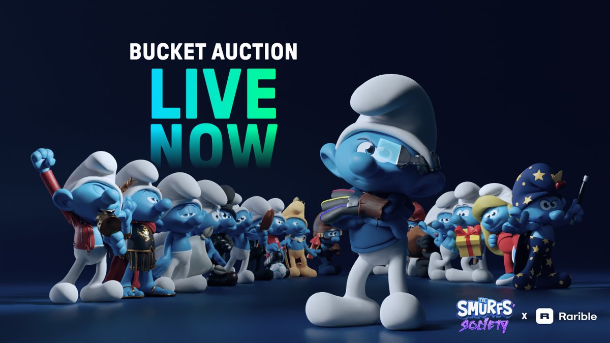 🚨 Our Bucket Auction is LIVE! 🚨

You have 48 hours to place your bids 💰 and become the owner of a unique Smurf NFT ✨

Only 3000 Smurfs 💙 are available so don’t waste any time! ⏰

✅ #builtonRarible @rarible 

Click here to start bidding 👇
exchange.thesmurfssociety.com/auction