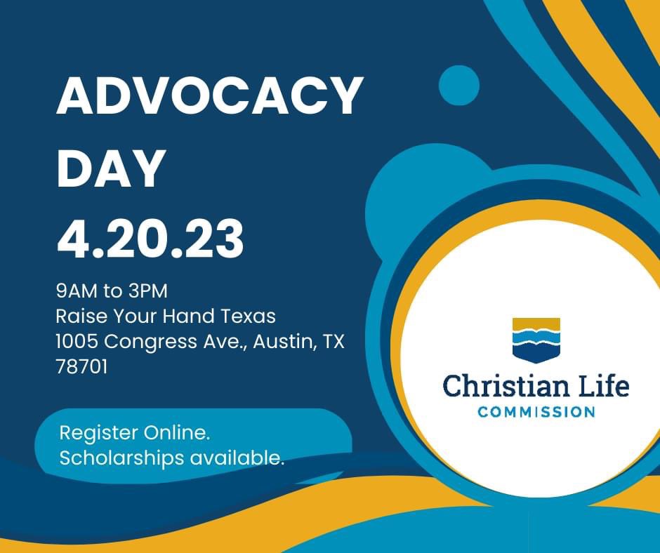 It’s not too late to sing up and join us for our Advocacy Day this Thursday. We are going to learn about key issues facing the Texas Legislature and then visit lawmakers at the Capitol. Hope to see you there! 

texasbaptists.regfox.com/2023-advocacy-…
