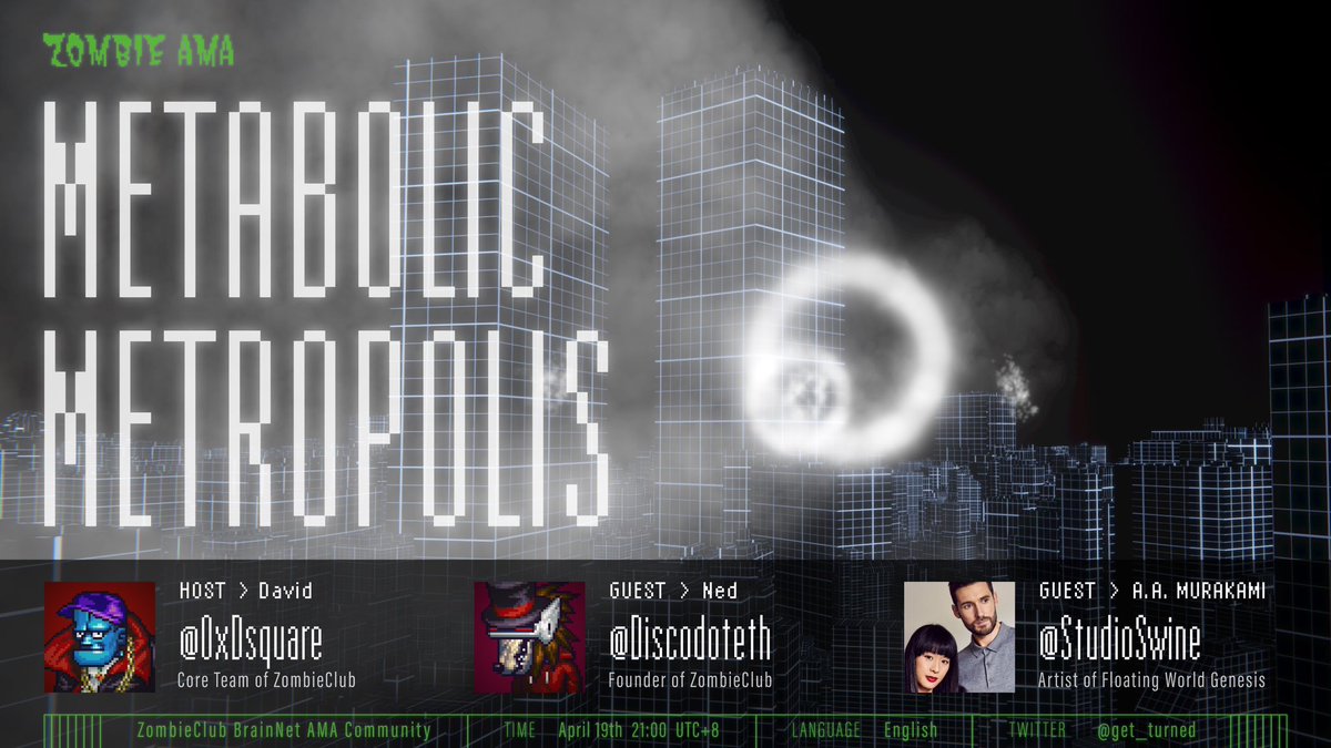 get_turned's tweet photo. #GM 

We proudly present you our next Twitter space with 
@StudioSwine 
 
from 
@PaceGallery &amp; @artblocks_io &amp; @brtmoments 
 
on 4/19 at 21:00 UTC+8

RT + Hop in 
@get_turned discord during the session to earn #BrainCell https://t.co/kCysTSrZ1z