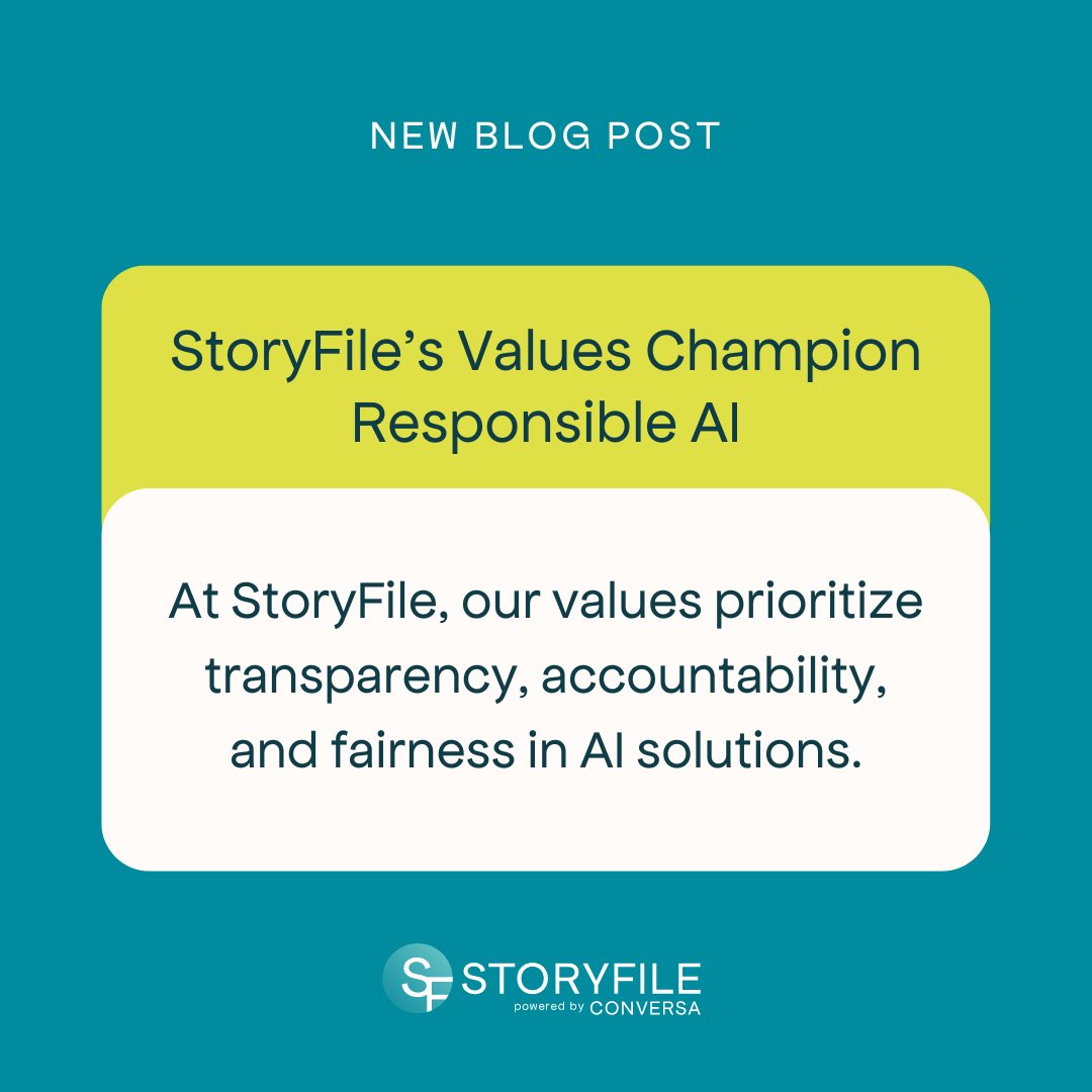 StoryFile's tweet image. Let us know if you have any questions.
#StoryFile #CompanyValues #EthicalAI #ResponsibleAI #AI #TechStartup