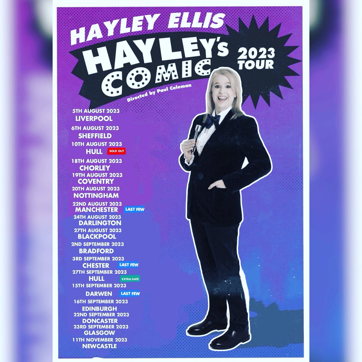 These are all the dates for my tour which starts in August. Pretty sure I won’t be adding anymore now (maybe an extra manc one 👀) but that’s your lot otherwise. Hope to see you there 🙏❤️