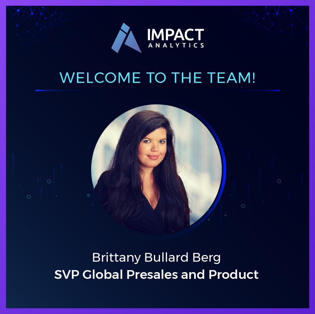 ImpactAnalytic's tweet photo. #Toptalent &amp; retail leaders continue to join our team. We are thrilled to welcome our newest team member, Brittany Berg, SVP Global Presales &amp; Product. We are excited to have her onboard and look forward to driving #businessgrowth &amp; value for our retail partners around the world. https://t.co/vhgjzT3Esq