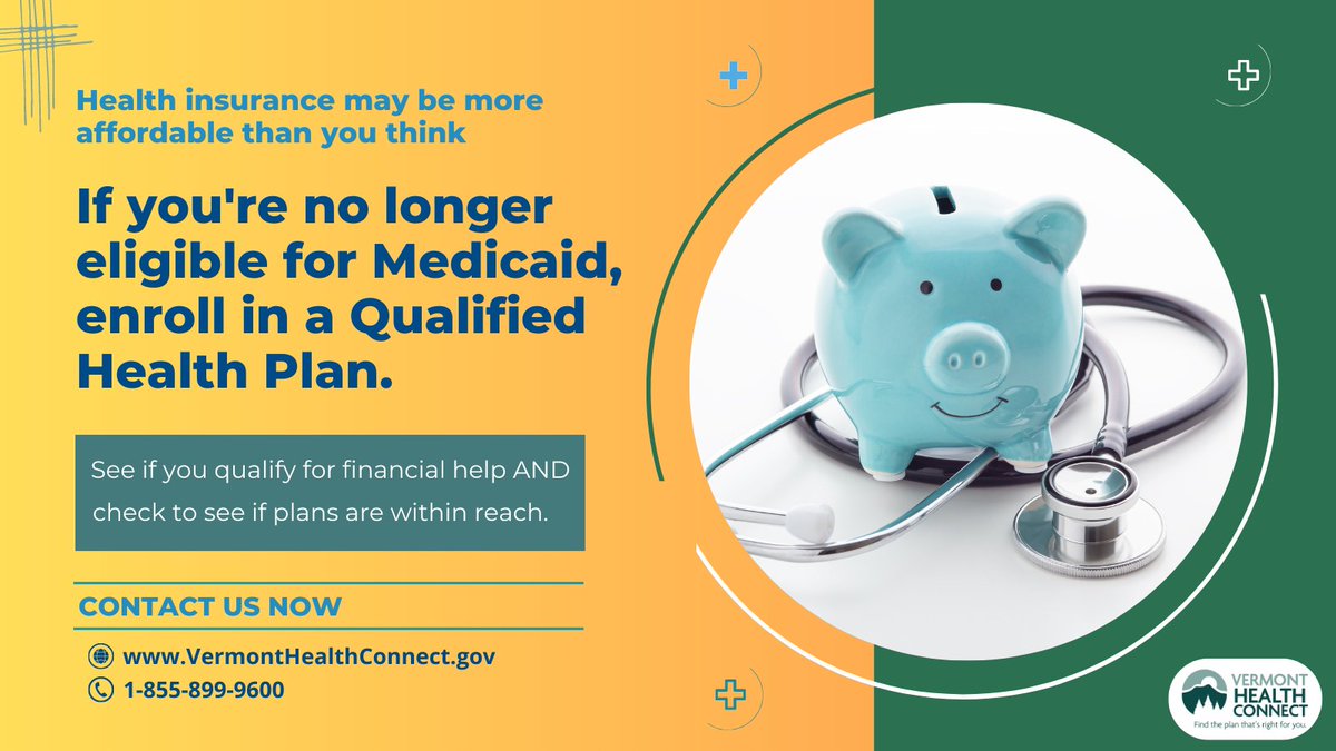 VT Health Connect on Twitter: "If you no longer qualify for Medicaid, you may be able to get