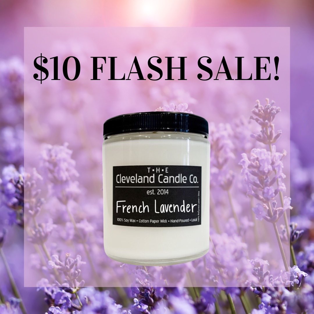 CleCandleCo's tweet photo. FLASH SALE! ⚡️

Get French Lavender for $10! 🕯️💜

Available for 48 hours only. Online offer only. Cannot be combined with other offers. While supplies lasts. Offer expires 4/19 at midnight. 

https://t.co/pPkFYKlI01 https://t.co/EeVdebPfH7