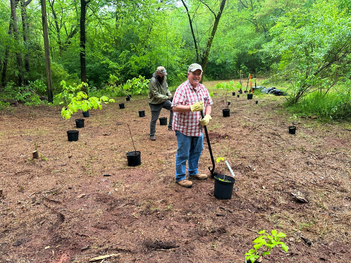 chase_hively's tweet photo. Tree-mendous project last week in #Birmingham, where our Ready Mix USA team removed invasive species and planted 40 #native #trees as part of a #restoration project at @RuffnerMountain in celebration of #Sustainability Month at @CEMEX_USA @Jenkins523 https://t.co/i3oObxqULQ