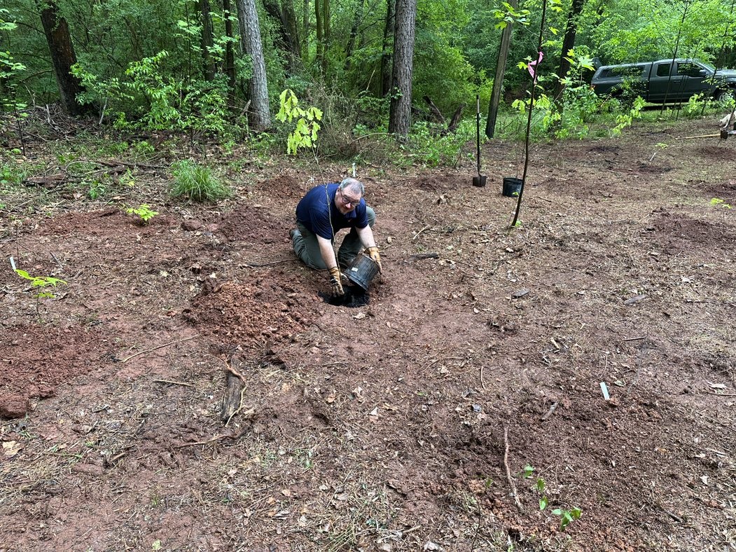 chase_hively's tweet photo. Tree-mendous project last week in #Birmingham, where our Ready Mix USA team removed invasive species and planted 40 #native #trees as part of a #restoration project at @RuffnerMountain in celebration of #Sustainability Month at @CEMEX_USA @Jenkins523 https://t.co/i3oObxqULQ