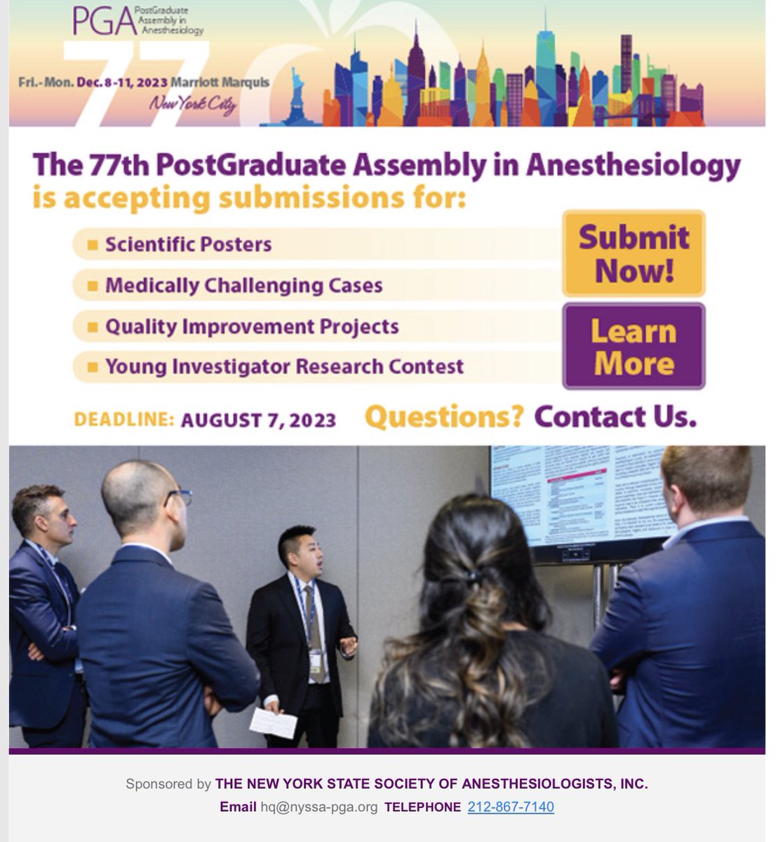 If you completed residency/fellowship within the last 5 years and have conducted research, this is for you!

Submit your work to the PGA’s Young Investigator Research Contest: