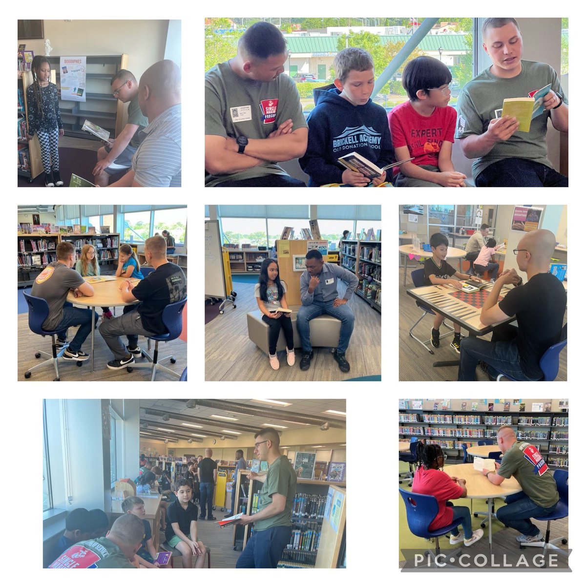 abgerman's tweet photo. What a great way to celebrate #schoollibrarymonth with our @USMC reading buddies in the @BrickellAcademy library! We are thankful for them sharing their #SMPdaysofservice with our students! #vblms #HoneygroveFamily https://t.co/ulfDt6bxzN