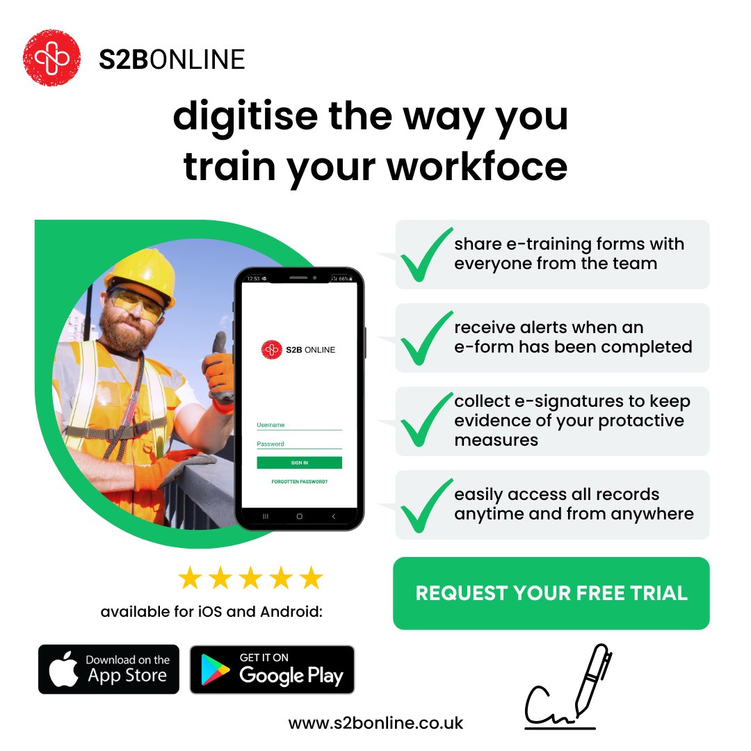 Ensure that your employees receive appropriate #healthandsafety training anytime and from anywhere💡

Sign up for a free (no obligation) trial today on: s2bonline.co.uk 

#safetytraining #safetyapp #businesscompliance #safetyculture